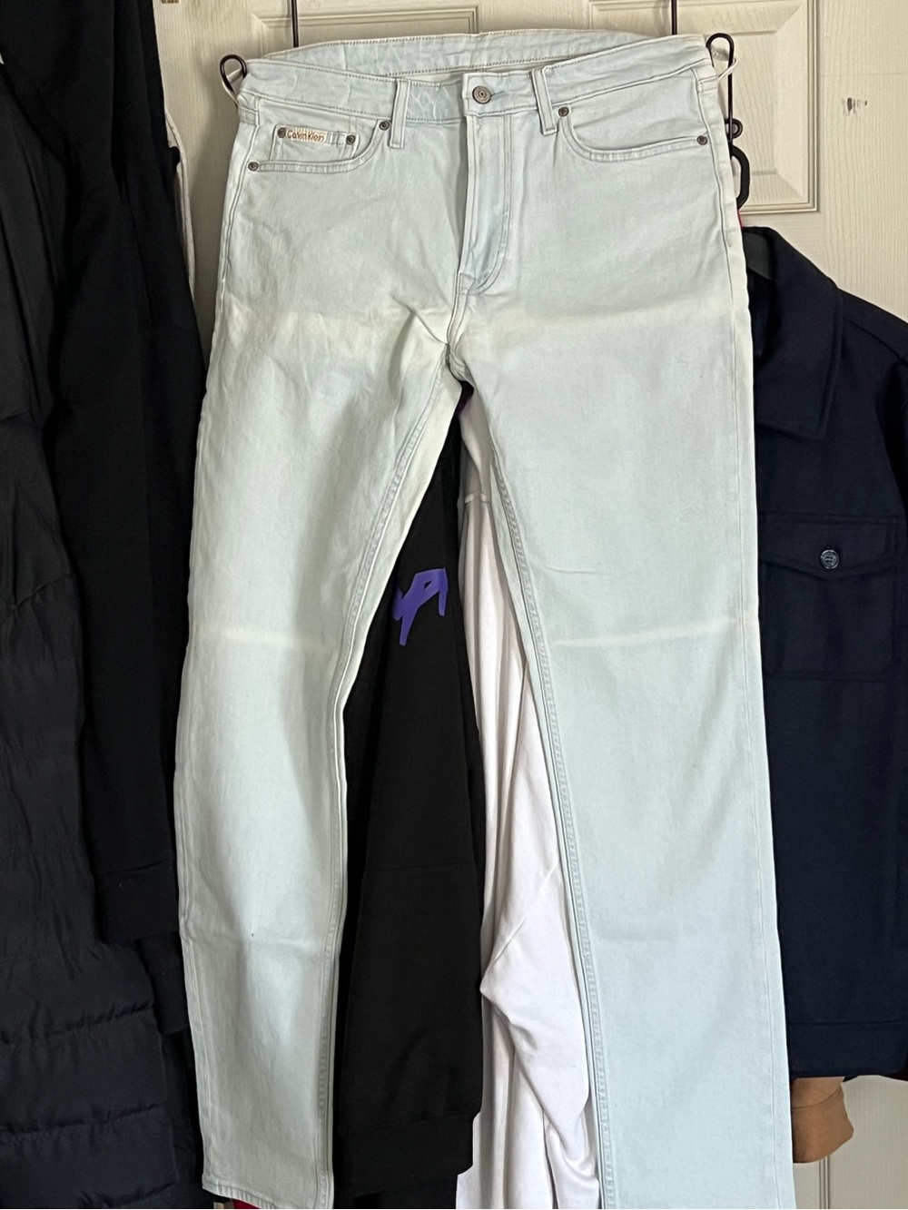 Calvin Klein Pale Blue Slim Straight Jeans 33x34